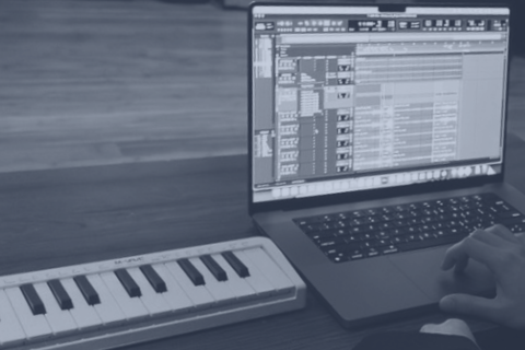 laptop and midi keyboard